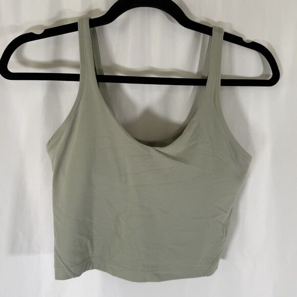 Lululemon Tank Top Women's 6 Green Built In Bra Padded Stretch Athletic Soft - Picture 1 of 7